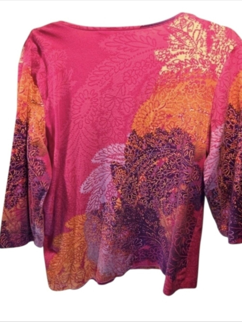 Chico's Additions Sz. Large Pink Floral Tshirt - Picture 3 of 5